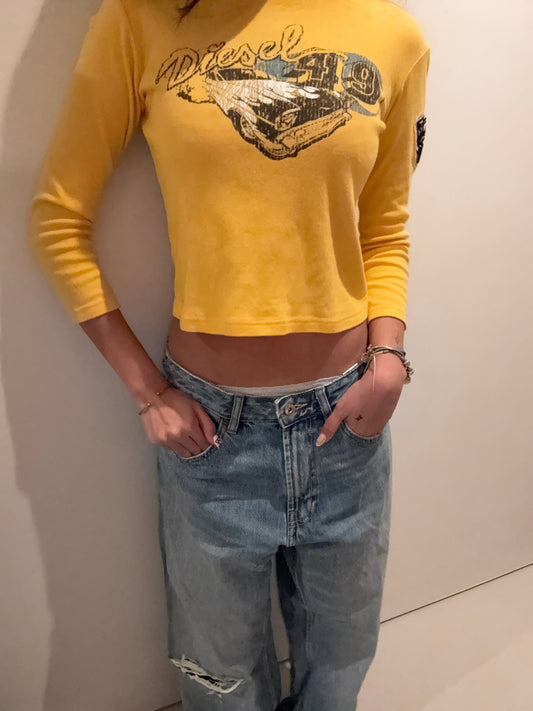 Diesel yellow 3/4 sleeve top