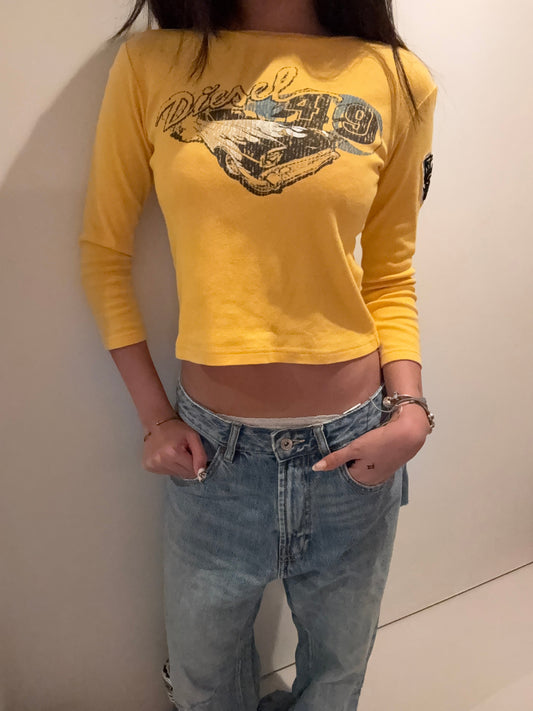 Diesel yellow 3/4 sleeve top