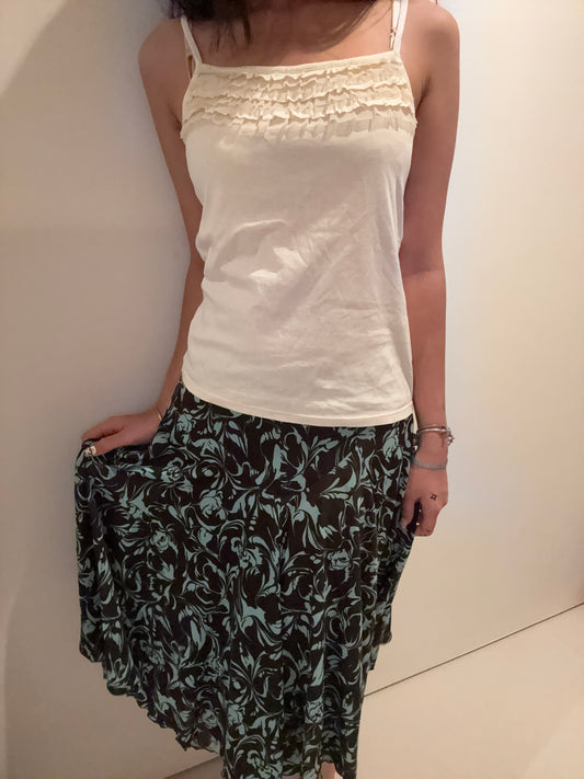 Mint chocolate midi-skirt