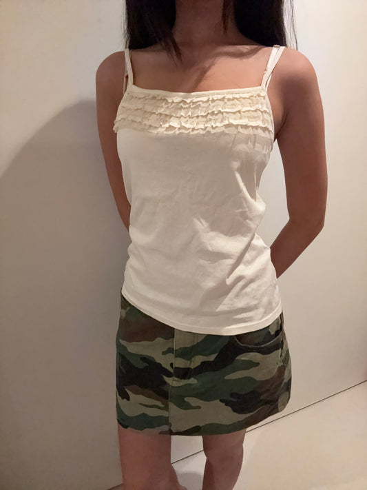 Camo denim skirt